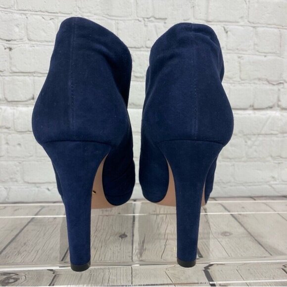 Prada Women's Blue Suede Ruched Designer Luxury Ankle Boots EU 37.5 - Picture 9 of 13